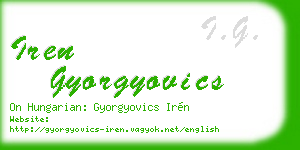 iren gyorgyovics business card